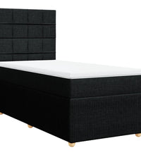 Boxspringbett mit Matratze Schwarz 100x200 cm Stoff