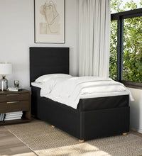 Boxspringbett mit Matratze Schwarz 100x200 cm Stoff