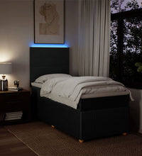Boxspringbett mit Matratze Schwarz 100x200 cm Stoff