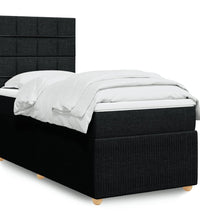 Boxspringbett mit Matratze Schwarz 100x200 cm Stoff