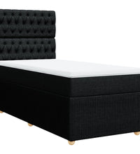 Boxspringbett mit Matratze Schwarz 100x200 cm Stoff