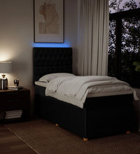 Boxspringbett mit Matratze Schwarz 100x200 cm Stoff
