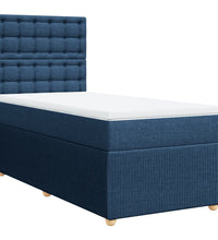 Boxspringbett mit Matratze Blau 100x200 cm Stoff