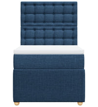 Boxspringbett mit Matratze Blau 100x200 cm Stoff