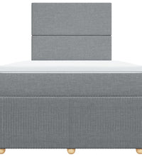 Boxspringbett mit Matratze Hellgrau 120x190 cm Stoff