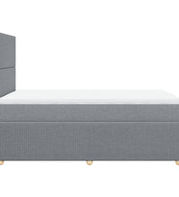 Boxspringbett mit Matratze Hellgrau 120x190 cm Stoff