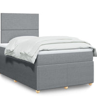Boxspringbett mit Matratze Hellgrau 120x190 cm Stoff
