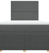 Boxspringbett mit Matratze Dunkelgrau 120x190 cm Stoff
