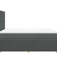 Boxspringbett mit Matratze Dunkelgrau 120x190 cm Stoff