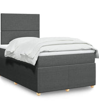Boxspringbett mit Matratze Dunkelgrau 120x190 cm Stoff