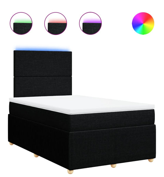 Boxspringbett mit Matratze Schwarz 120x190 cm Stoff