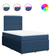 Boxspringbett mit Matratze Blau 120x190 cm Stoff