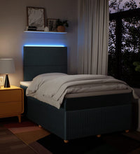 Boxspringbett mit Matratze Blau 120x190 cm Stoff
