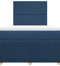 Boxspringbett mit Matratze Blau 120x190 cm Stoff