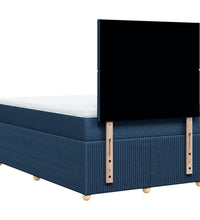 Boxspringbett mit Matratze Blau 120x190 cm Stoff
