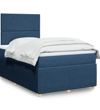 Boxspringbett mit Matratze Blau 120x190 cm Stoff
