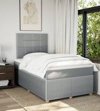 Boxspringbett mit Matratze Hellgrau 120x190 cm Stoff