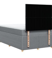 Boxspringbett mit Matratze Hellgrau 120x190 cm Stoff
