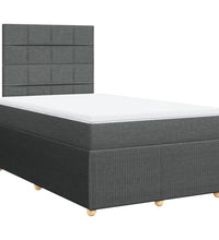 Boxspringbett mit Matratze Dunkelgrau 120x190 cm Stoff