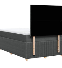 Boxspringbett mit Matratze Dunkelgrau 120x190 cm Stoff