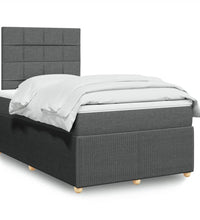 Boxspringbett mit Matratze Dunkelgrau 120x190 cm Stoff