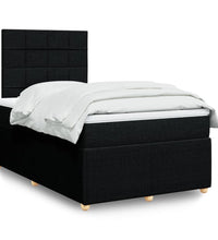 Boxspringbett mit Matratze Schwarz 120x190 cm Stoff