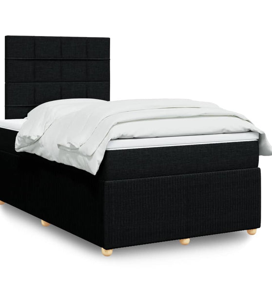 Boxspringbett mit Matratze Schwarz 120x190 cm Stoff