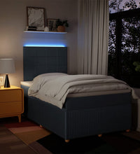 Boxspringbett mit Matratze Blau 120x190 cm Stoff