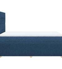 Boxspringbett mit Matratze Blau 120x190 cm Stoff