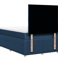 Boxspringbett mit Matratze Blau 120x190 cm Stoff