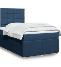 Boxspringbett mit Matratze Blau 120x190 cm Stoff