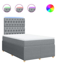 Boxspringbett mit Matratze Hellgrau 120x190 cm Stoff