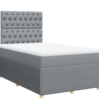 Boxspringbett mit Matratze Hellgrau 120x190 cm Stoff