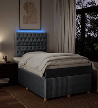 Boxspringbett mit Matratze Hellgrau 120x190 cm Stoff