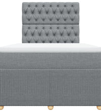 Boxspringbett mit Matratze Hellgrau 120x190 cm Stoff