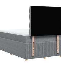 Boxspringbett mit Matratze Hellgrau 120x190 cm Stoff