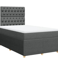 Boxspringbett mit Matratze Dunkelgrau 120x190 cm Stoff