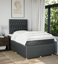Boxspringbett mit Matratze Dunkelgrau 120x190 cm Stoff