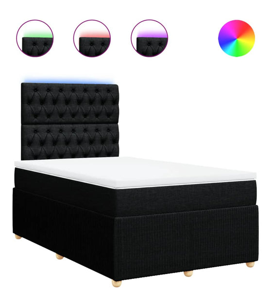 Boxspringbett mit Matratze Schwarz 120x190 cm Stoff