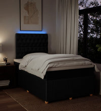 Boxspringbett mit Matratze Schwarz 120x190 cm Stoff