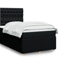 Boxspringbett mit Matratze Schwarz 120x190 cm Stoff