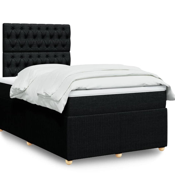 Boxspringbett mit Matratze Schwarz 120x190 cm Stoff