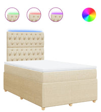 Boxspringbett mit Matratze Creme 120x190 cm Stoff