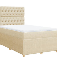 Boxspringbett mit Matratze Creme 120x190 cm Stoff