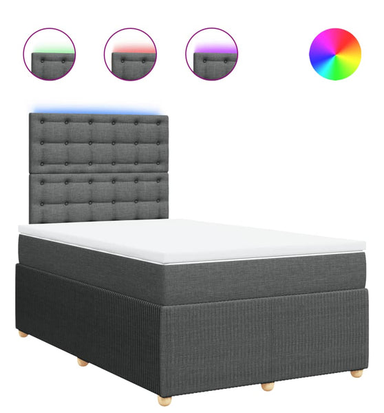 Boxspringbett mit Matratze Dunkelgrau 120x190 cm Stoff