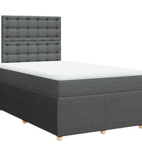 Boxspringbett mit Matratze Dunkelgrau 120x190 cm Stoff