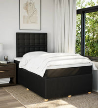 Boxspringbett mit Matratze Schwarz 120x190 cm Stoff