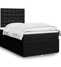 Boxspringbett mit Matratze Schwarz 120x190 cm Stoff