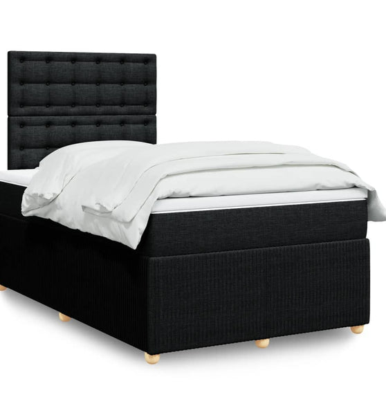 Boxspringbett mit Matratze Schwarz 120x190 cm Stoff
