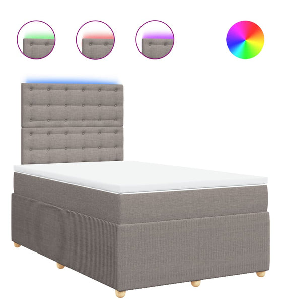 Boxspringbett mit Matratze Taupe 120x190 cm Stoff